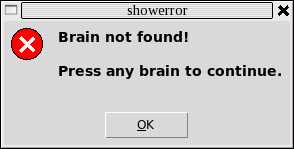 Screen shot of showerror.